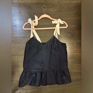 J. Crew navy silk top size xxs
